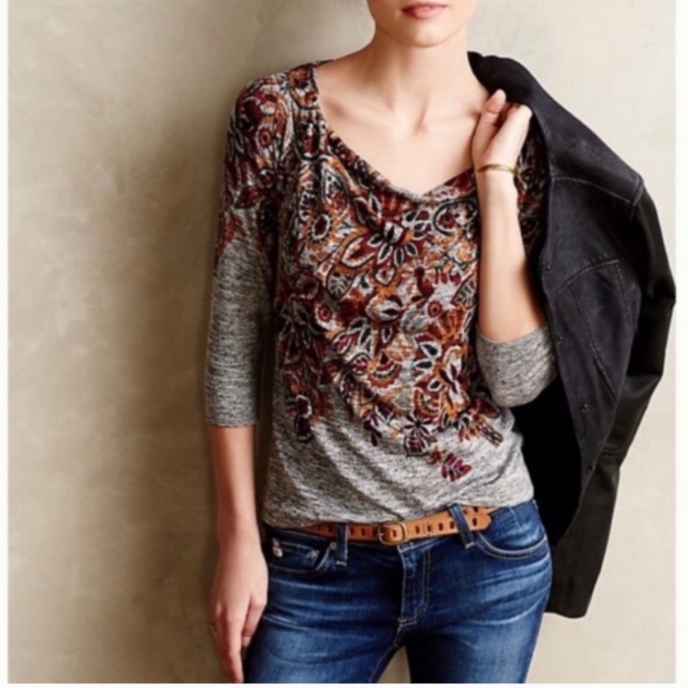Anthropologie Postmark  Jacaranda Top Size S Floral